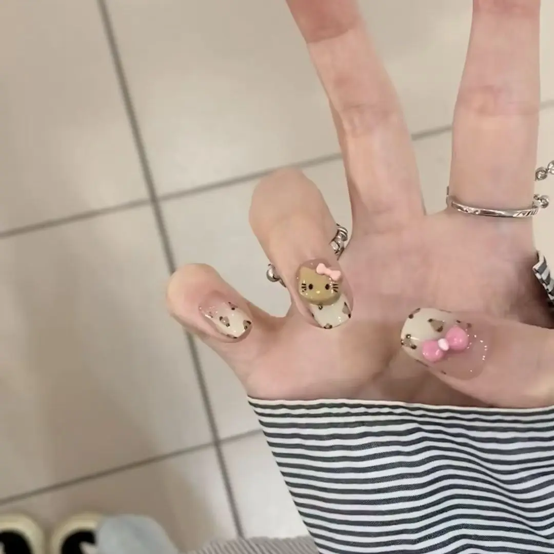 Новый Kawaii Sanrio HelloKitty для ногтей аниме милая красота студенческие аксессуары с