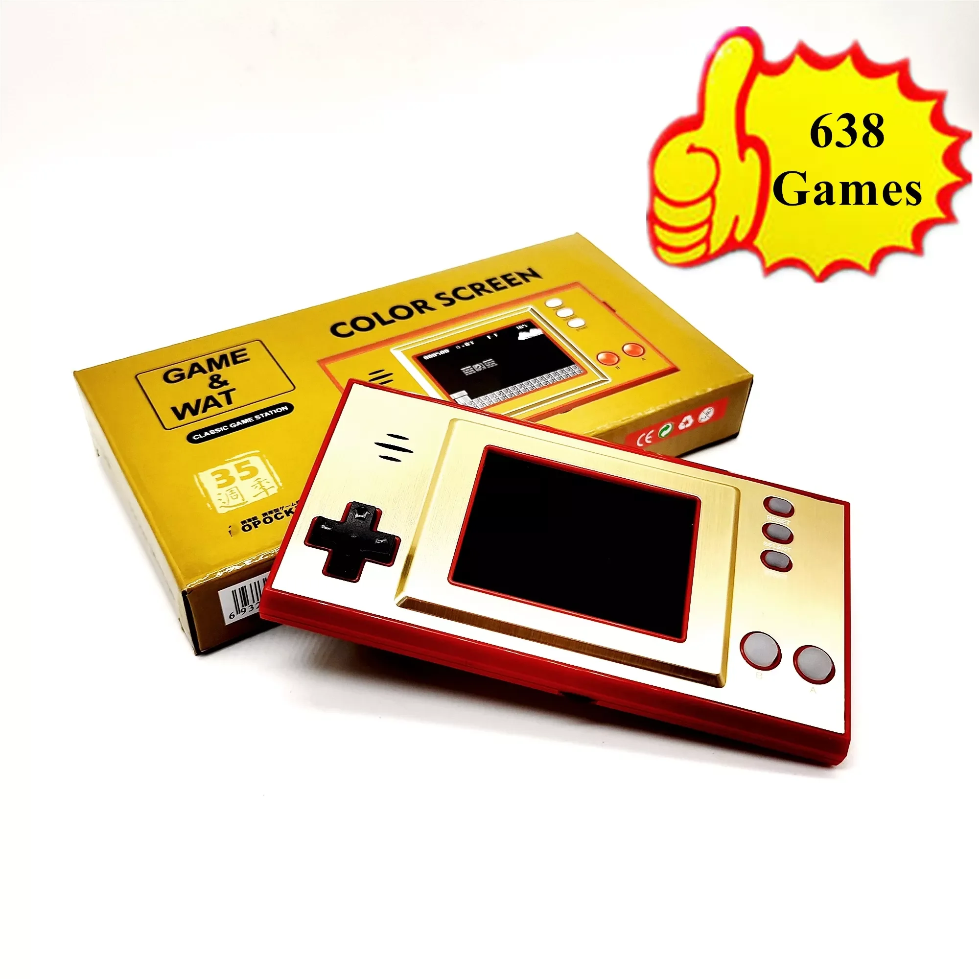 

GB-35 Mini Retro Handheld Game Console Portable Game Player for Nes Games with 638 Games AV Out Rechargeable Gift for Kid