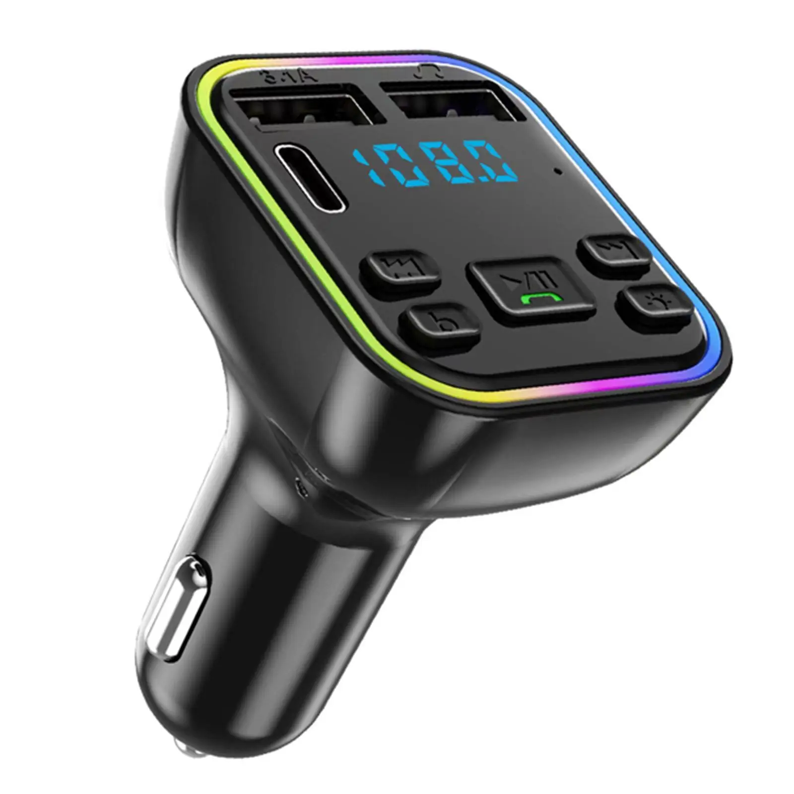 

FM-трансмиттер автомобильный с поддержкой Bluetooth 5,0 и двумя USB-портами