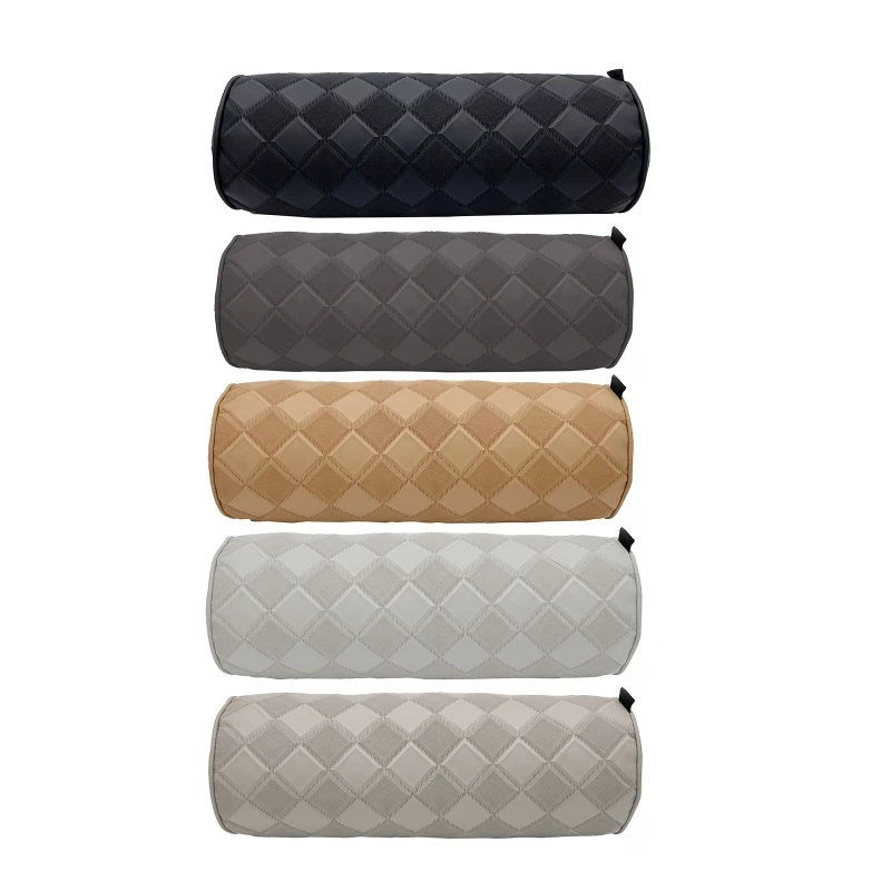 

50JA Comfy Auto Pillows Head Neck Support Naps Relieving Stiffness Pains PU Leather Cushion Accessories for Women Men