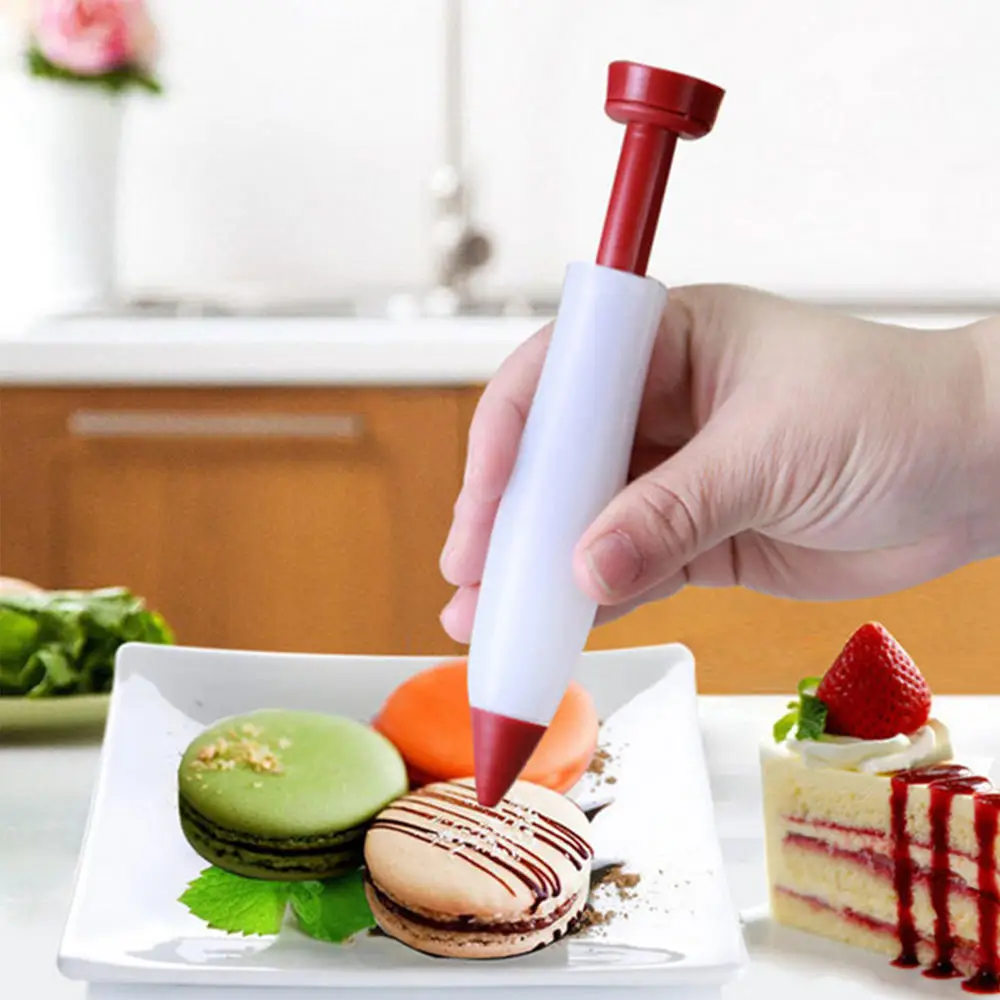 

Silicone DIY Decorating Pen Mold Cream Cup Icing Piping Nozzle Dessert Decorator Cake Pen for Cake Icing Baking Salad