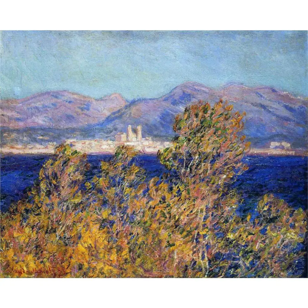 

Antibes Seen from the Cape, Mistral Wind 188 by Claude Monet Oil paintings reproduction Landscapes art hand-painted home decor