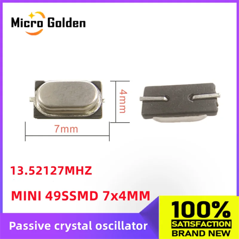 (10 шт.) 13,52127 м 13,52127 МГц мини 49SSMD 7x4 мм пассивный кварцевый Кварцевый резонатор маленького размера 2pin