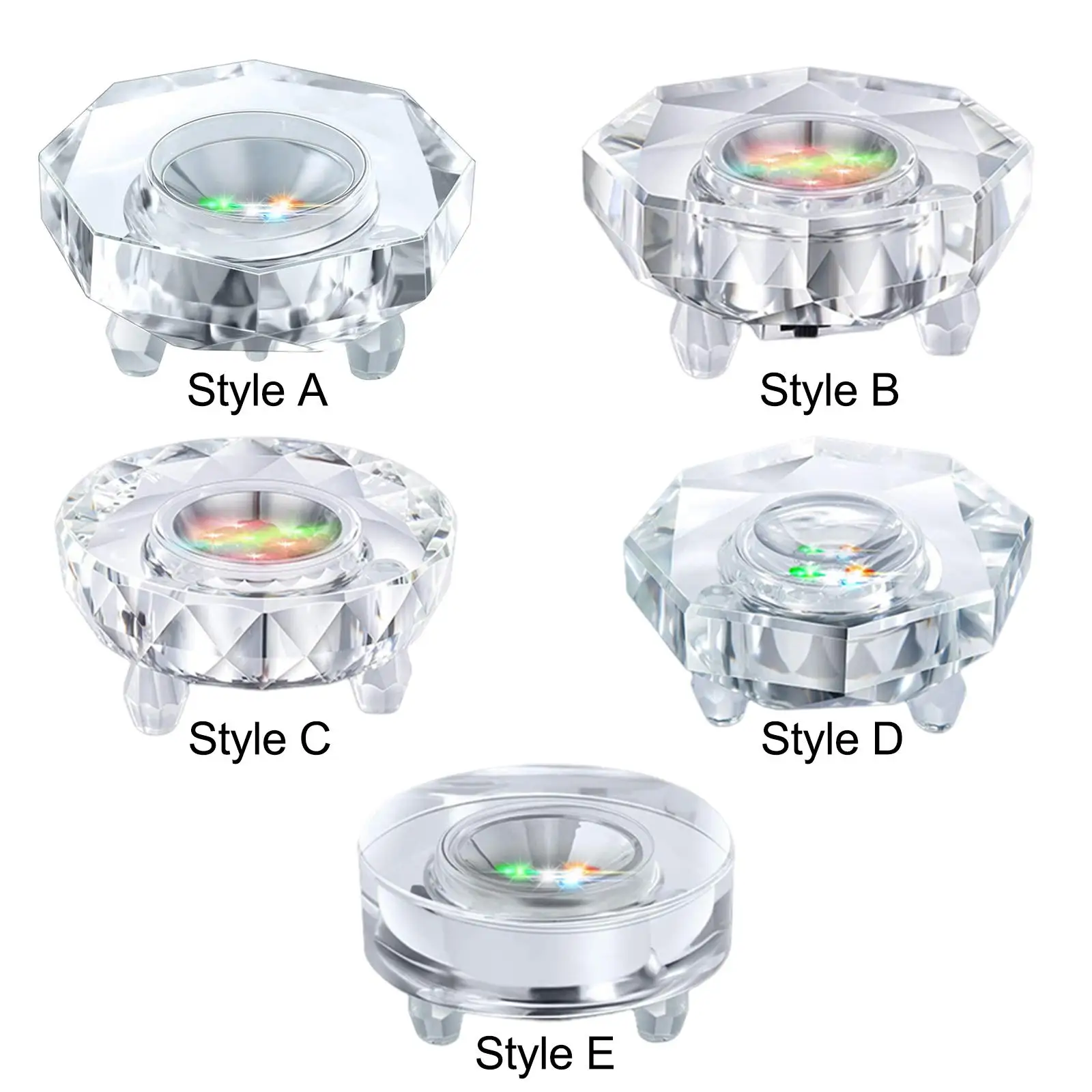 

Crystal Light Base USB Rechargeable Stand for Acrylic Statues Vase Stand Cup