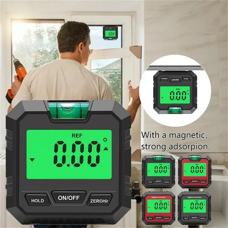 

Portable Digital Inclinometer LCD Backlight Digital Protractor Mini Electronic Gauge Angle Protractor Level Inclinometer