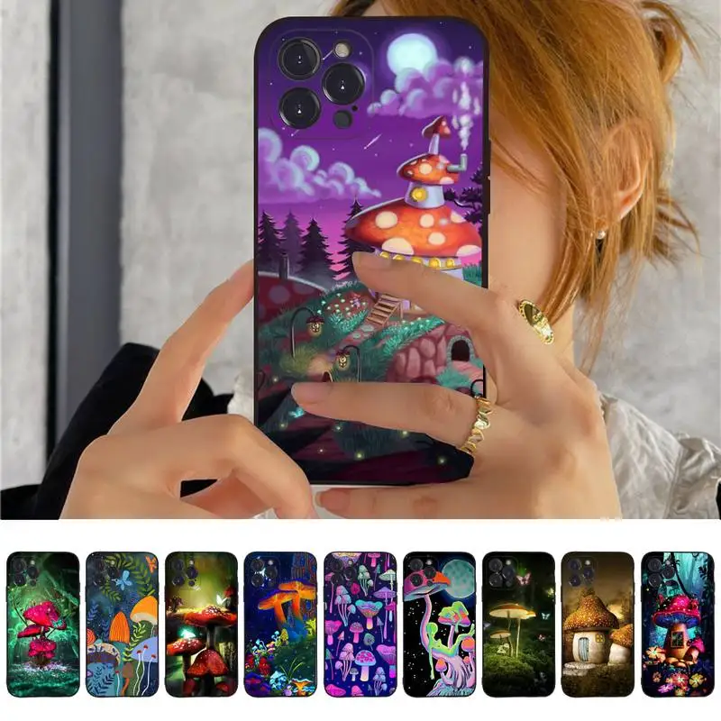 

Cartoon Mushroom Phone Case For iPhone 13 Pro MAX 14 11 12 Mini X XS XR 6 7 8 Plus SE 2020 Soft TPU Cover