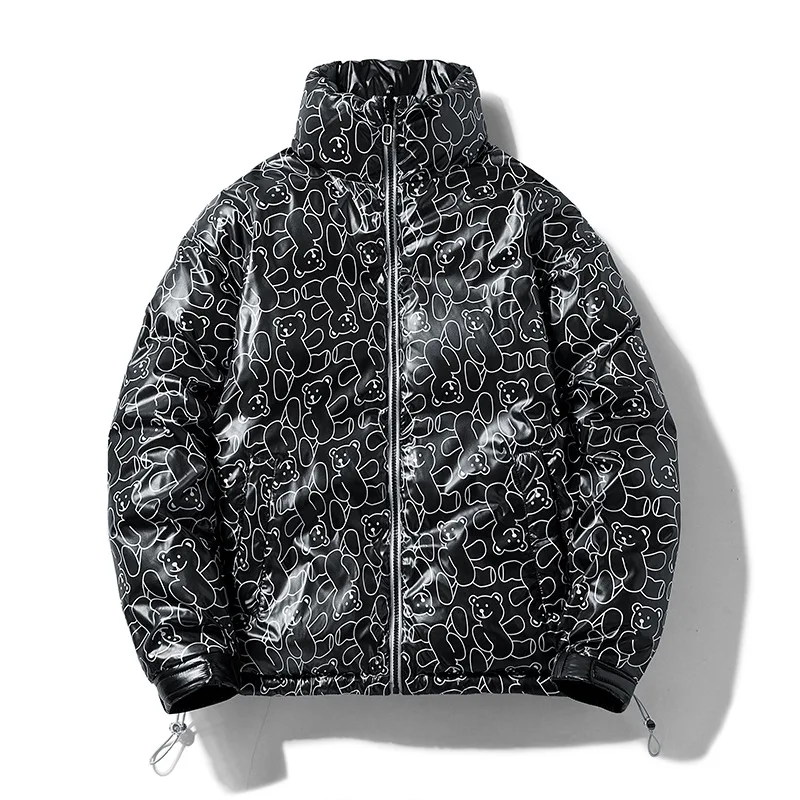 Autumn  winter new double-sided wear, lovers down jacket men and women's fashion trend cotton suit stand collar bread suit men