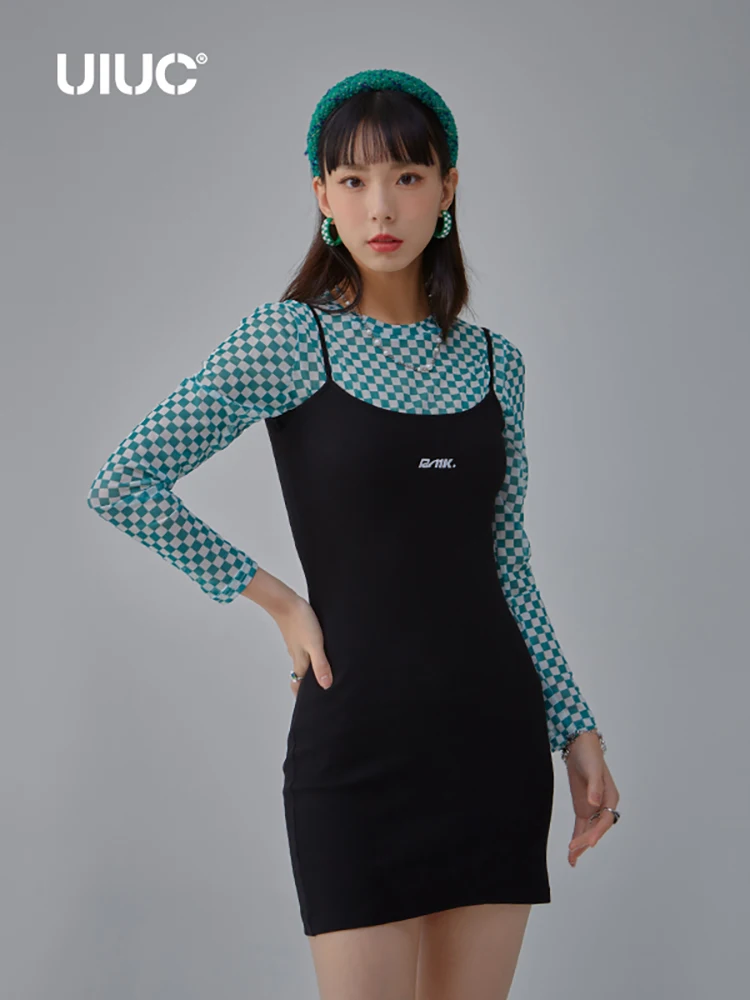

UIUC Bodycon Mini Dress Women Skinny Spaghetti Strap Mini Dress 6200GS21