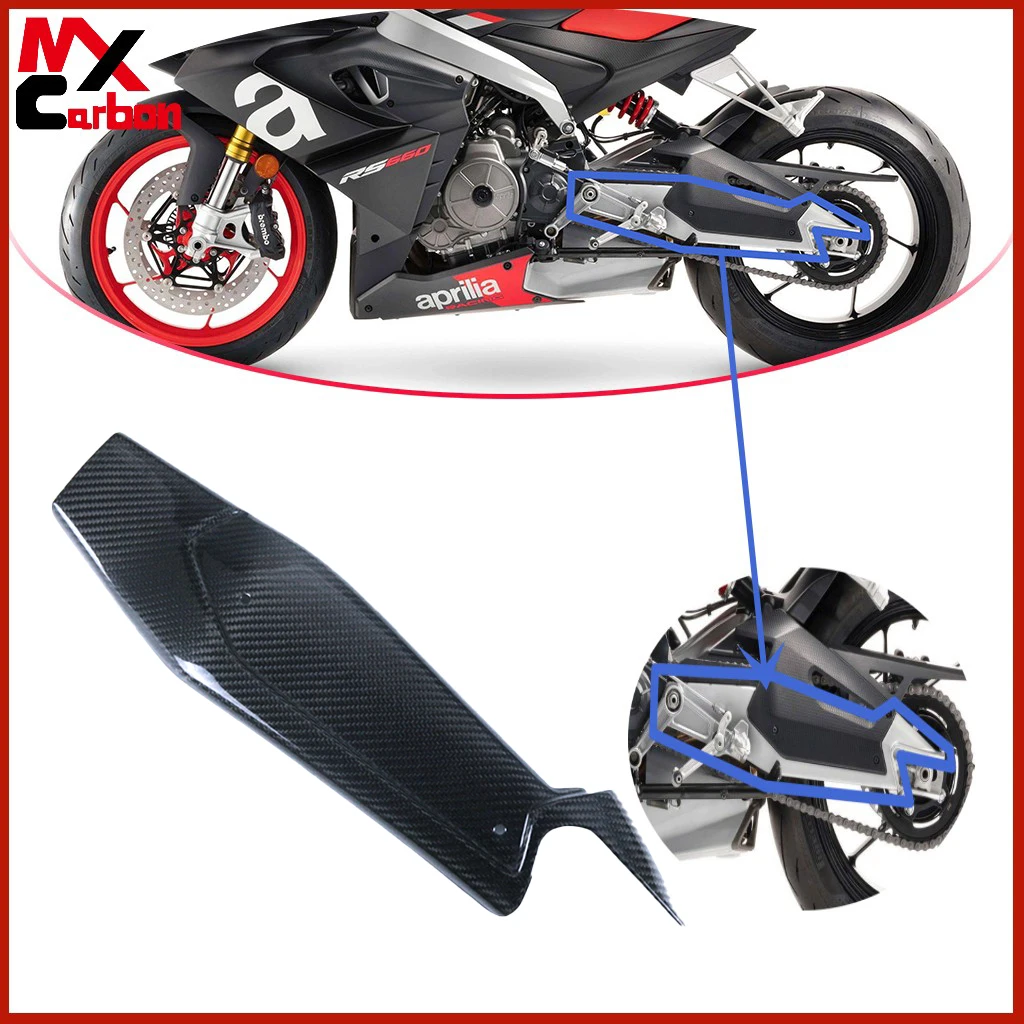 

For Aprilia RS660 2021 2022+ Motorcycle Rear Chain Guard 3k 100% Full Carbon Fiber Lower Swingarm Cover Protection