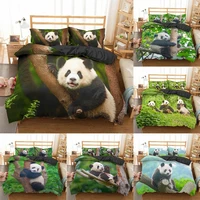 panda bedding set for boys girls twin size cute giant panda duvet cover set kids toddler cartoon animal housse de couette