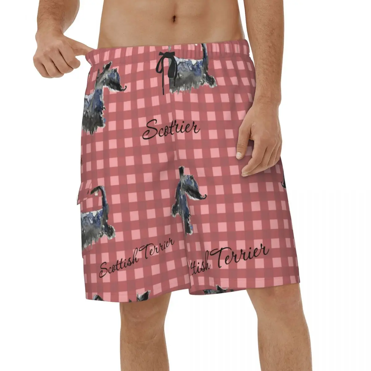 

Beach Shorts Scottish Aberdeen Scotch Terrier Summer Mens Briefs Gift for Animal Dog Lover Male Beach Shorts