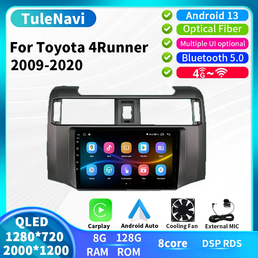 

Автомагнитола 2DIN на Android 13 для Toyota 4runner 2009-2020, мультимедийный видеоплеер с Gps Навигатором, стерео, 4G, Wi-Fi, Carplay, 9 дюймов