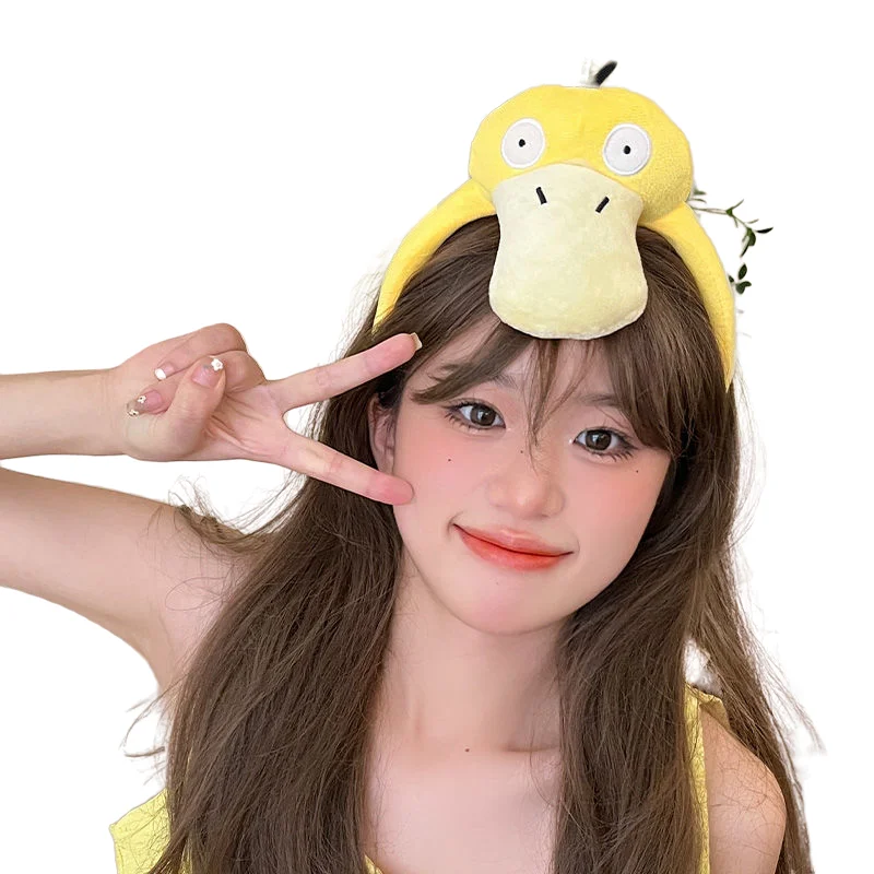 Купи Pokemon Cartoon Reachable Duck Headband Female Cute Largemouth Duck Hairband Wash Face Photo Headband Performance Headgear Gifts за 184 рублей в магазине AliExpress