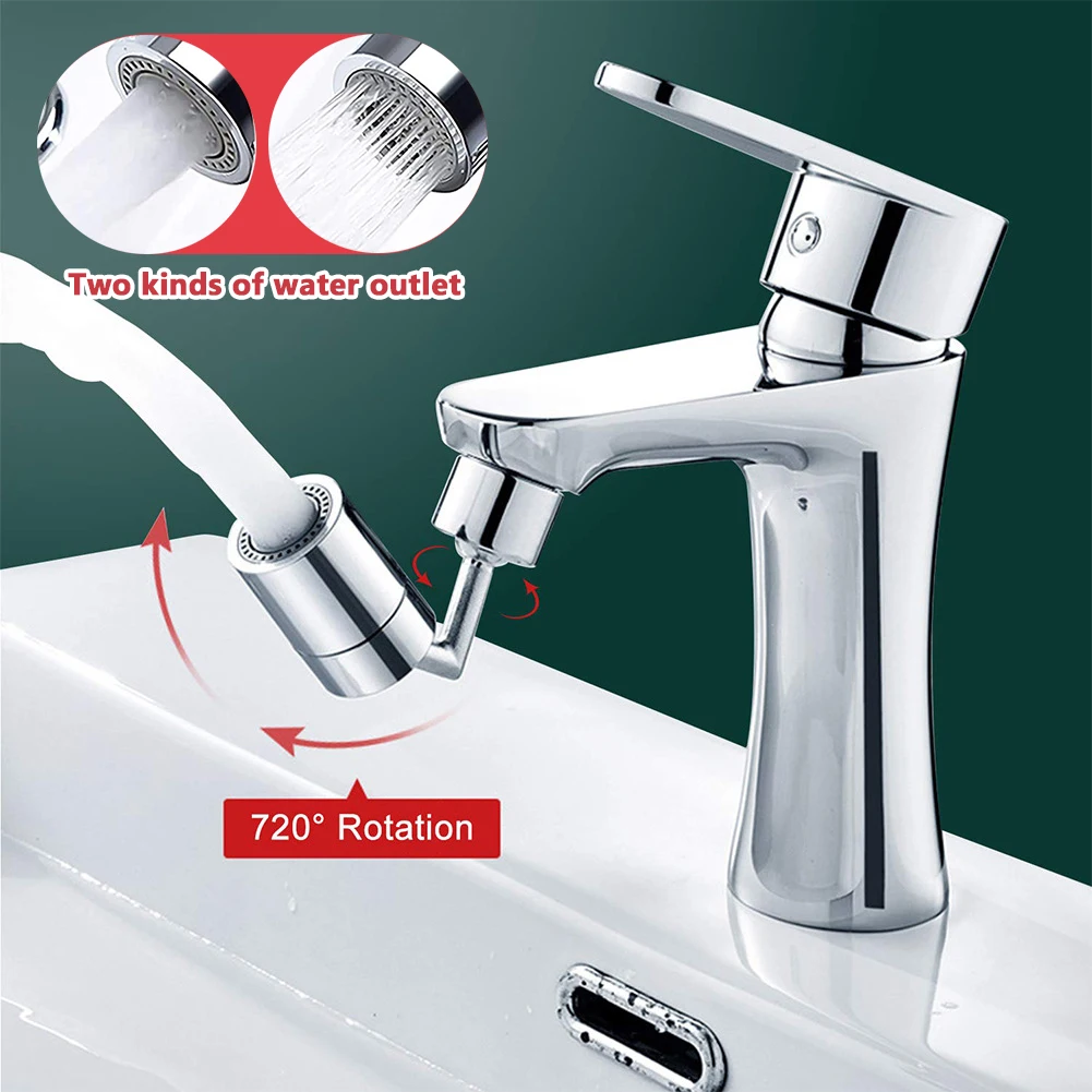 

Faucet Universal Splash Spray Head Tap Filter Water Bubbler 720°Rotatable Faucet Aerator Kitchen Faucet Nozzle 4-Layer Filter