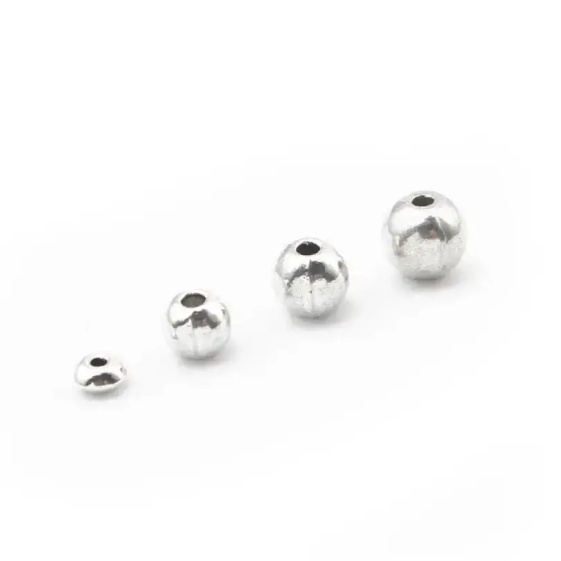 Круглые бусины из цинкового сплава 10-100 шт. шарики Гладкие с отверстием для