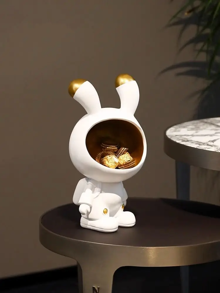 Ins Nordic Space Rabbit Astronaut Поднос для ключей Подарочные украшения Смола Настольные