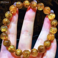 genuine natural copper rutilated quartz clear beads bracelet 9 3mm rutilated crystal women man bracelet genuine aaaaa