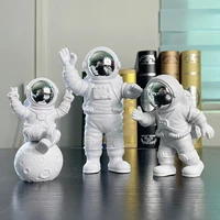 3pc astronaut decor action figures and moon home decor resin astronaut statue room office desktop decoration presents boy gift