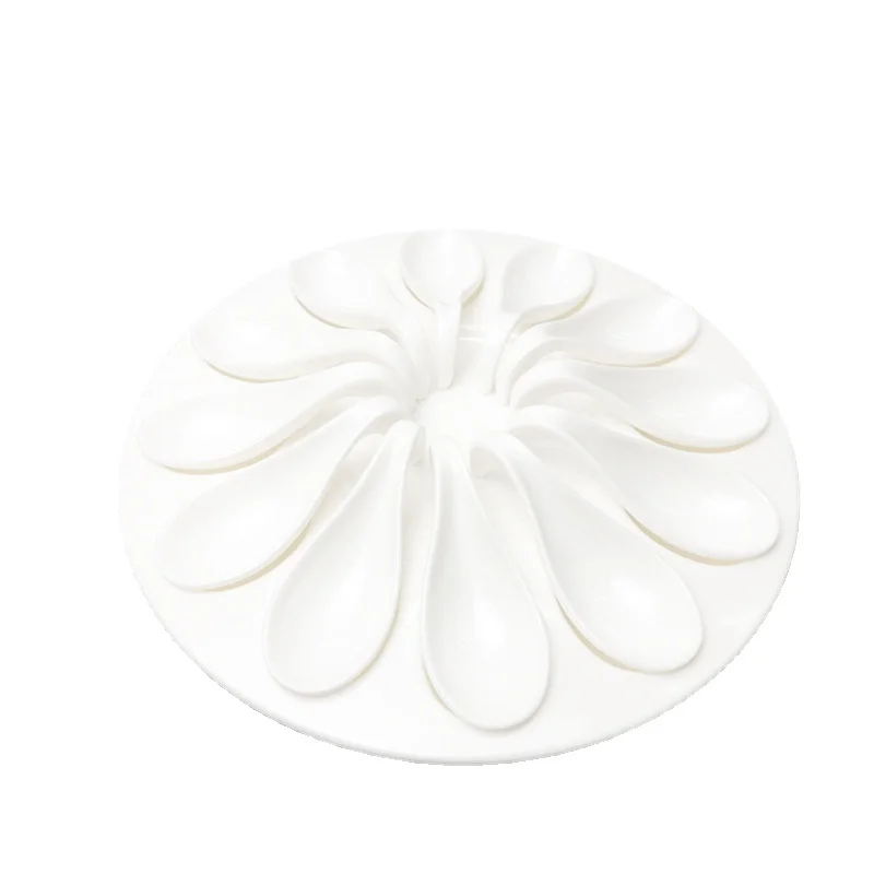 

Customizable Creative A8 Melamine Shrimp Slip Plate Set Hot Pot Platter Dumpling Plate Curved Hook Spoon Tableware