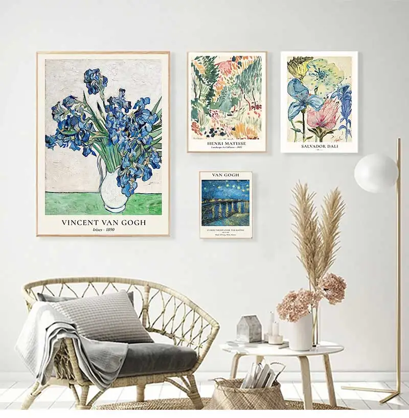 Настенная картина Ван Гога из серии Звездные вазы винтажная Картина на холсте с