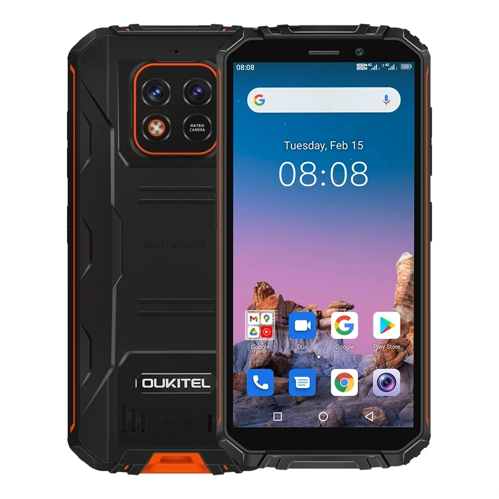 Oukitel WP18 Rugged Smartphone 5.93 inch 4G+ 32G Android 11 12500mAh Helio A22 Quad Core 13MP IP68/69K Waterproof Cell Phone