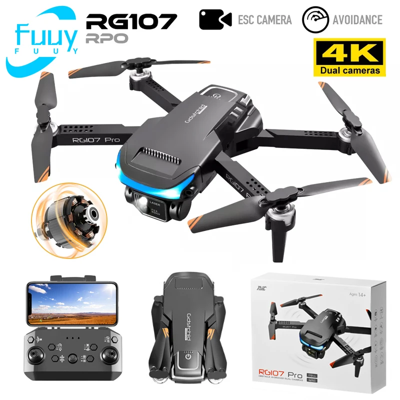 

Новинка Дрон RG107 Pro 4K Профессиональный двойная HD камера FPV мини Дрон для аэрофотосъемки бесщеточный двигатель складной Квадрокоптер игрушки