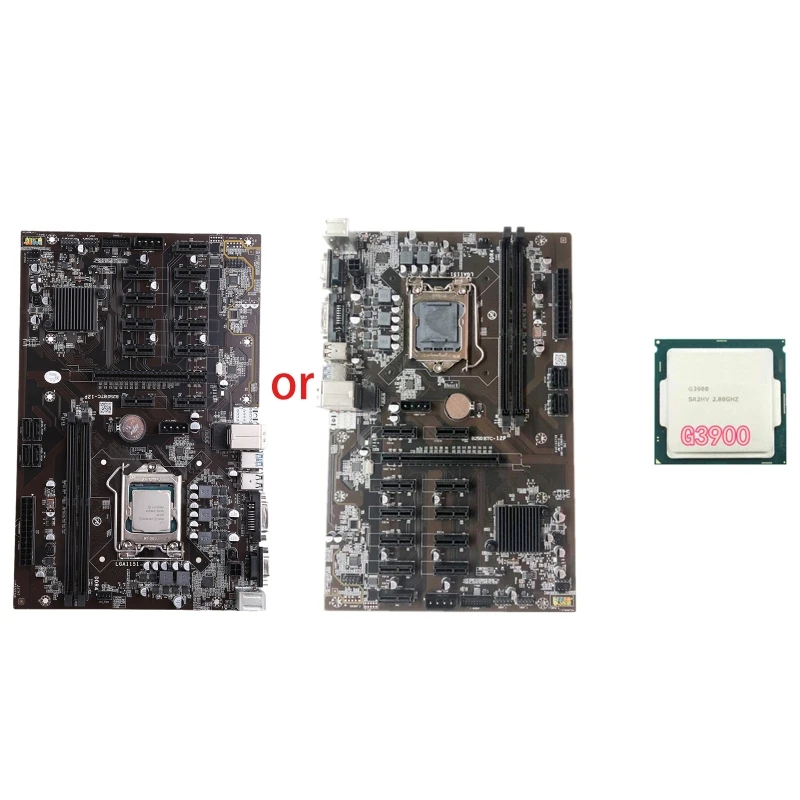 

B250 Miner Motherboard Support 12 Video Card VGA DVI G3900 CPU DDR4 Memory Module Wearproof Miner Parts W3JD