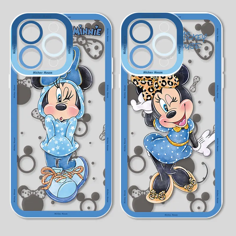 

Disney Mickey Minnie Cute Phone Case For iPhone 14 13 12 mini 11 Pro Max 8 7 Plus XR XS X Angel Eyes