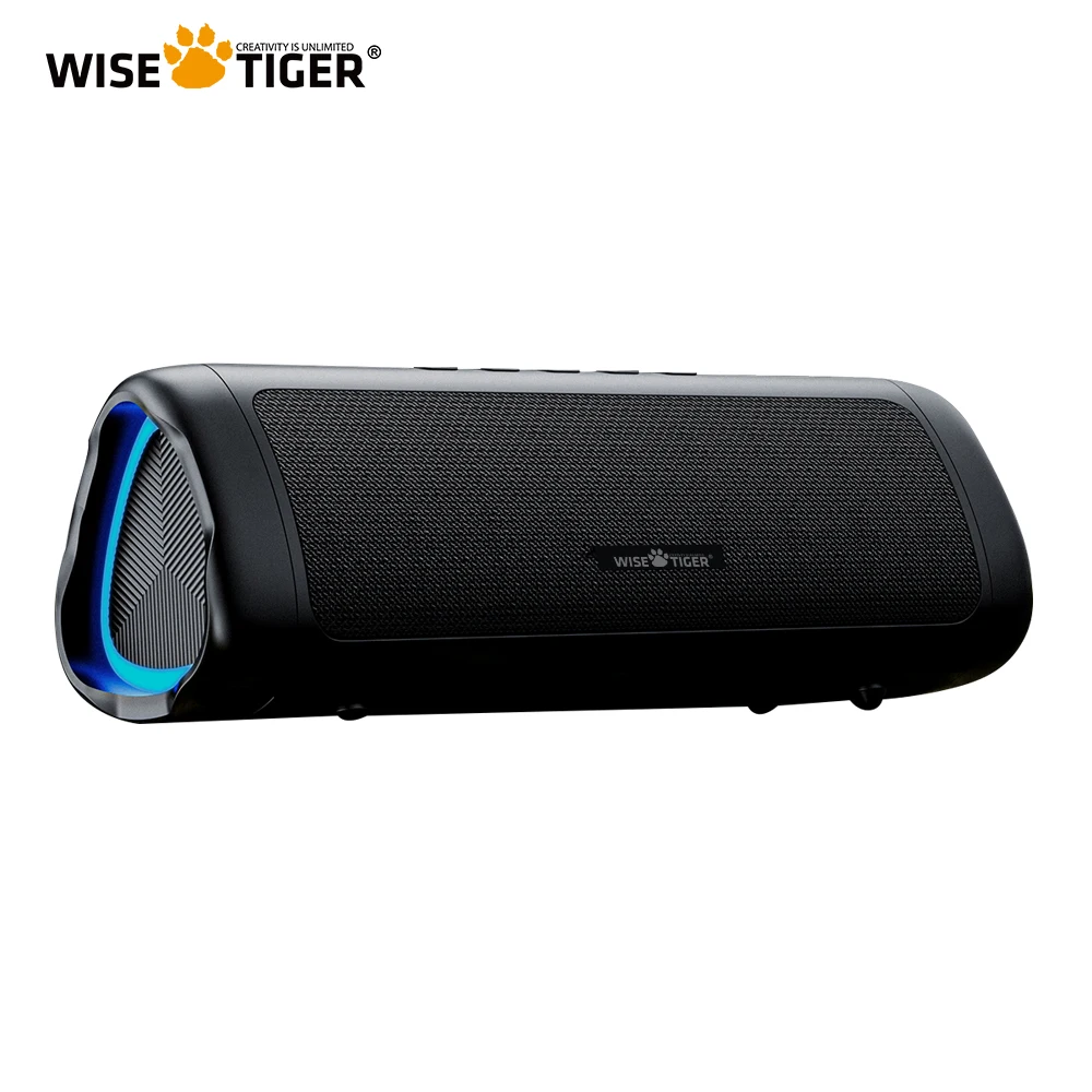 

WISETIGER Portable Bluetooth Speaker Outdoor Sound Box BT5.3 TWS High Quality Sound Speaker 24-Hour Play Time with Light