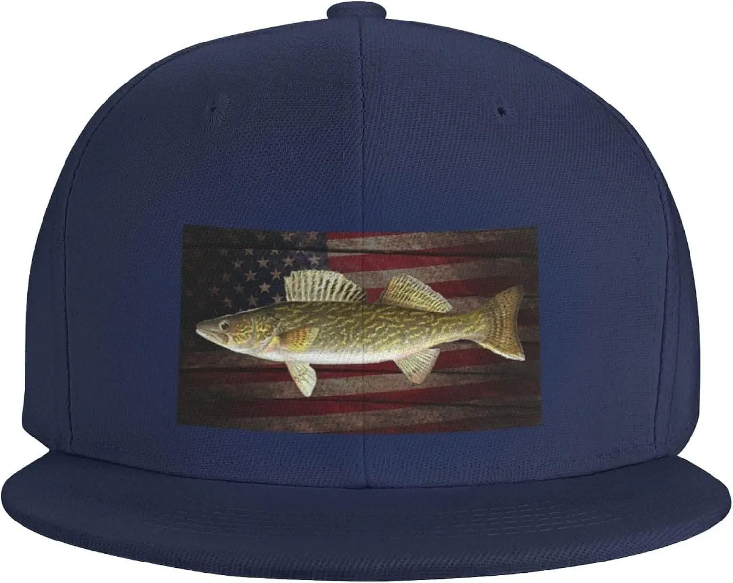 

Walleye Fish Hat Adult Adjustable Baseball Cap Trucker Hats Navy Blue