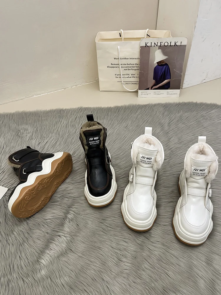 

Women's Boots Short Boots Fashion High Top Snow Boots 2022 New Autumn and Winter Plush Thick Soled Warm Casual Cotton Shoes