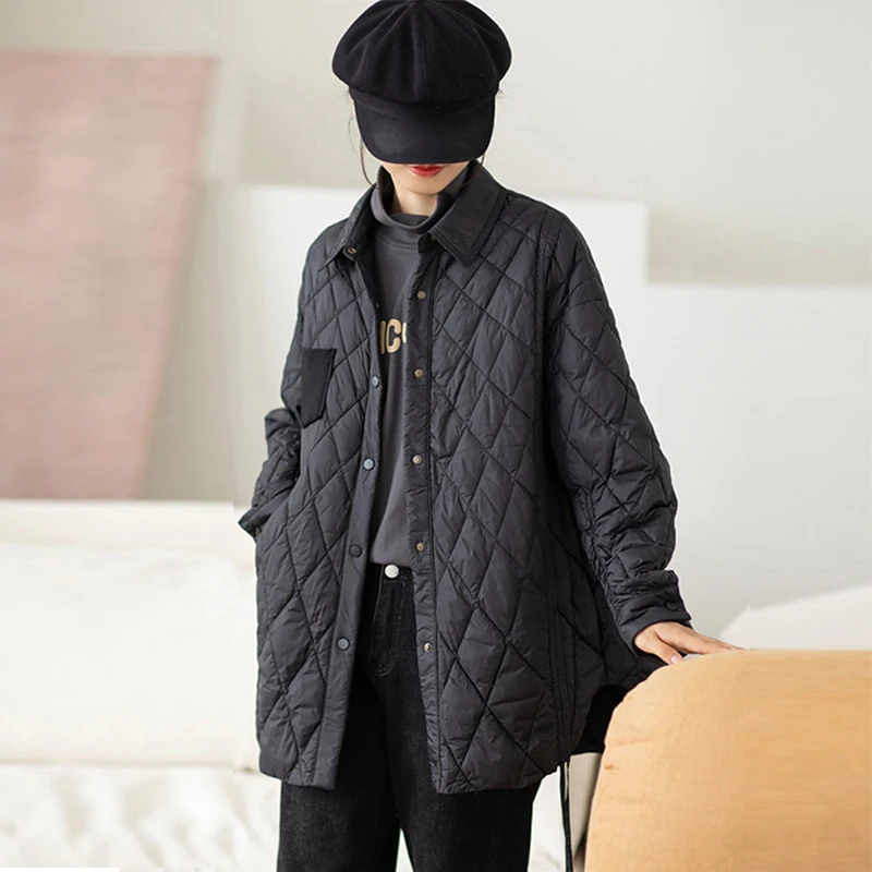 Lagabogy 2023 Осень-Зима Женская ультра тонкая 90% белая куртка на утином пуху