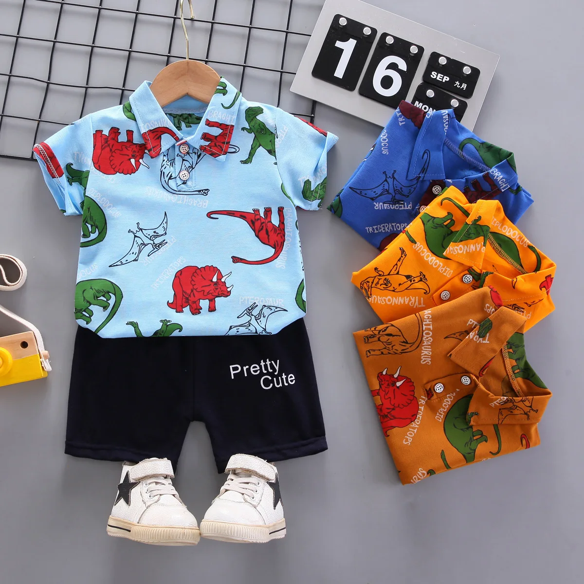 

Baby Clothes Boy Outfit Set Boys Clothes Boys' Suits Boys' Polo Shirt Summer Short Sleeve Two Piece Set Boys' Handsome Kids' Set