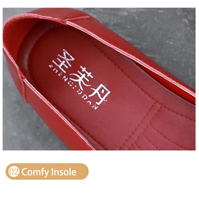 Plain Woven Work Flats For Women Summer Leather Shoes Free Shipping Woman Ladies Ballet Flats Driving Moccasins Summer Loafers