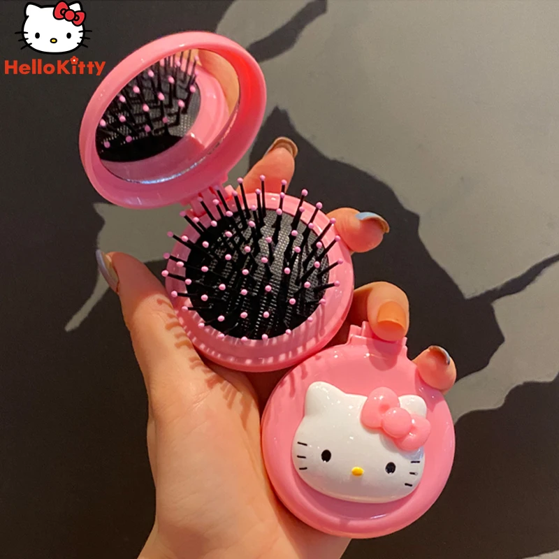 

Hello Kittys Kuromi Y2K массажное зеркало многофункциональное Sanrios аниме Kawaii милый маленький складной портативный детский подарок