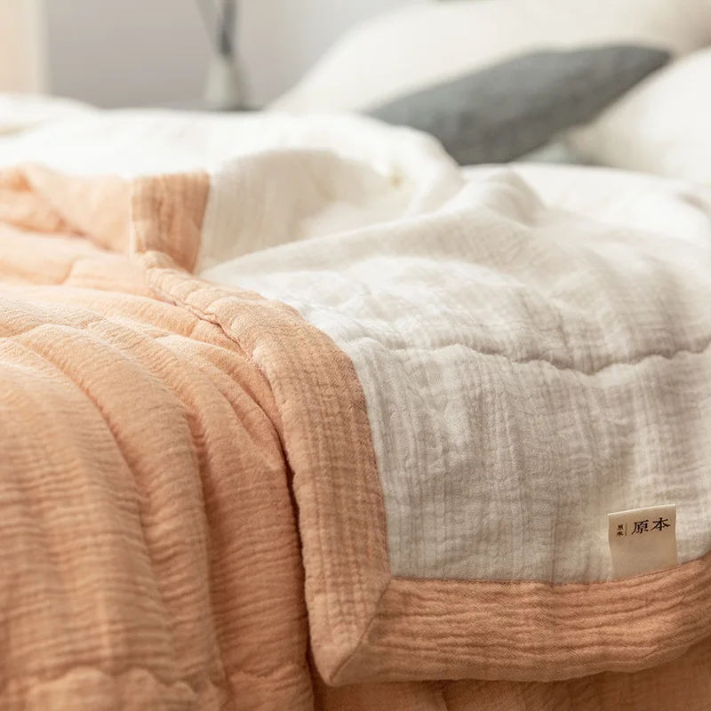 

Одеяло для кровати, японское хлопковое покрывало, односпальное одеяло, кровать, летнее стеганое простое одеяло, двойное кондиционируемое газовое одеяло для пар