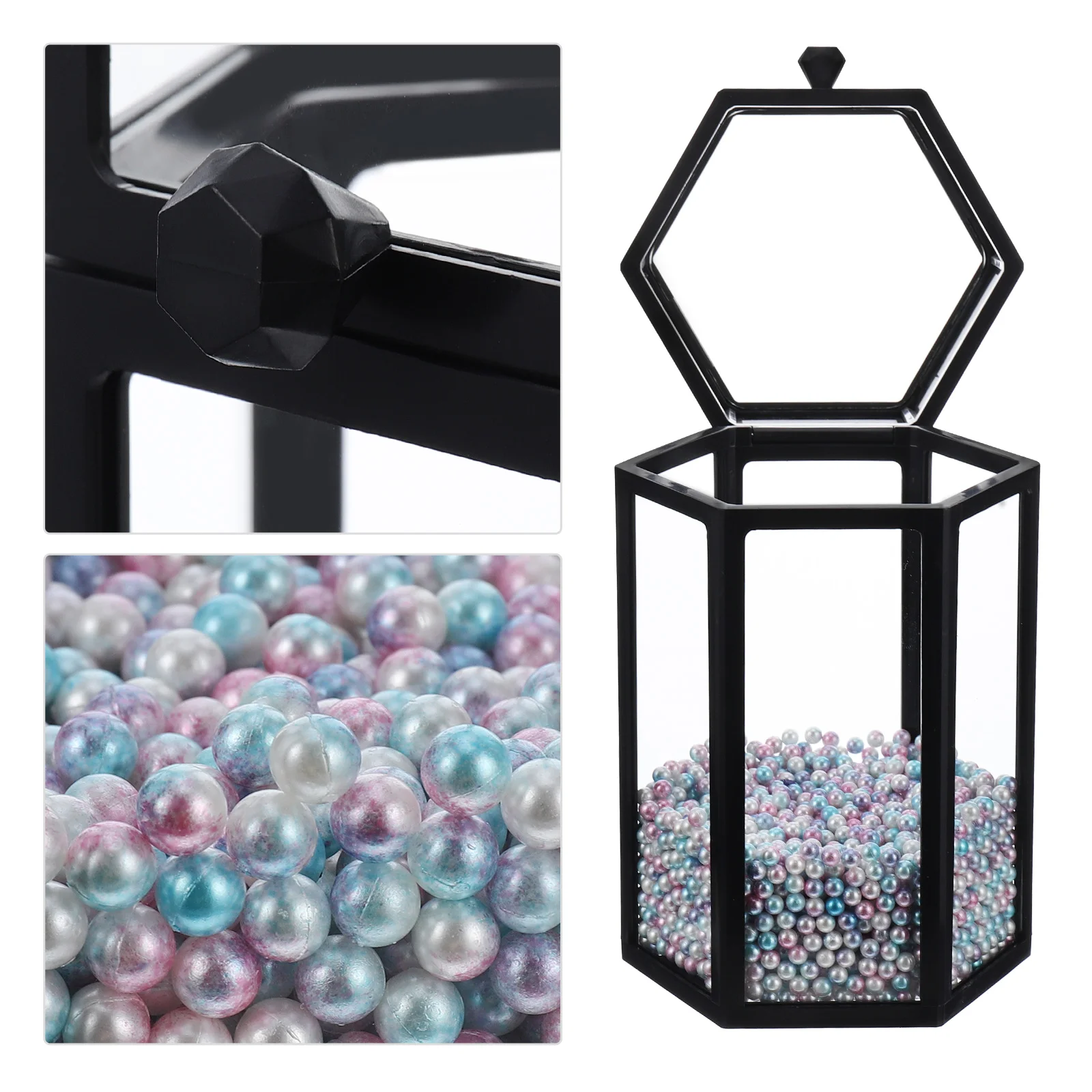 

Brush Makeup Holder Organizer Storage Box Cup Lid Brushes Container Transparent Pearl Dresser Display Eyeliner Pen Vanity Women