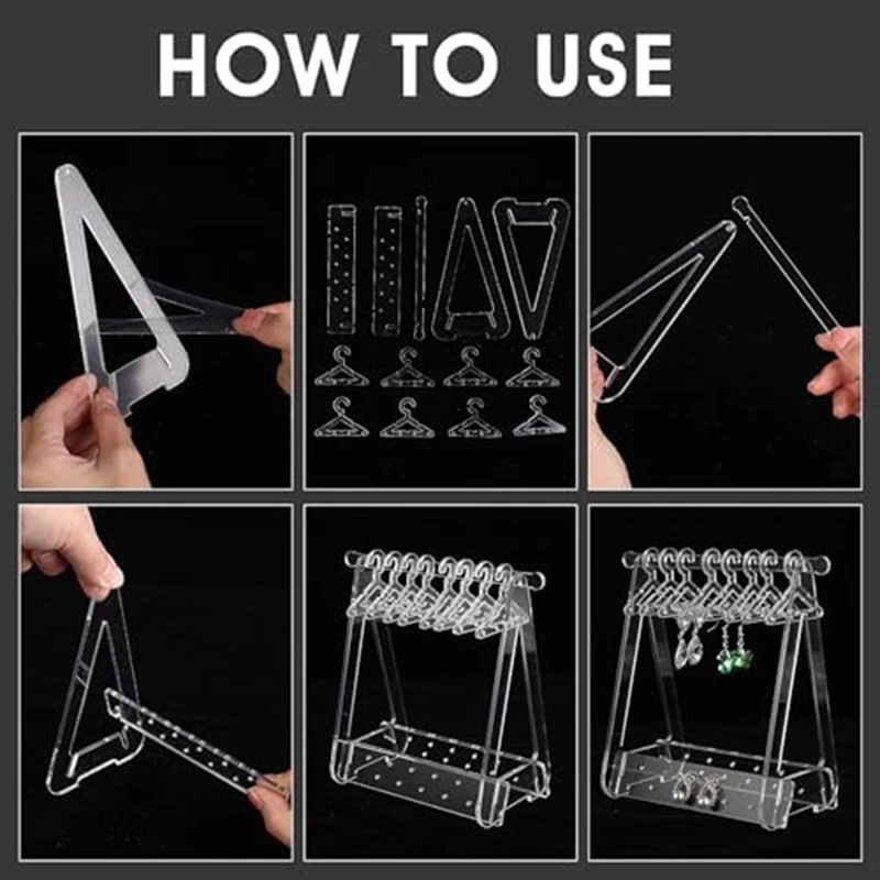 Прозрачная вешалка для пальто сережек акриловая органайзер демонстрации