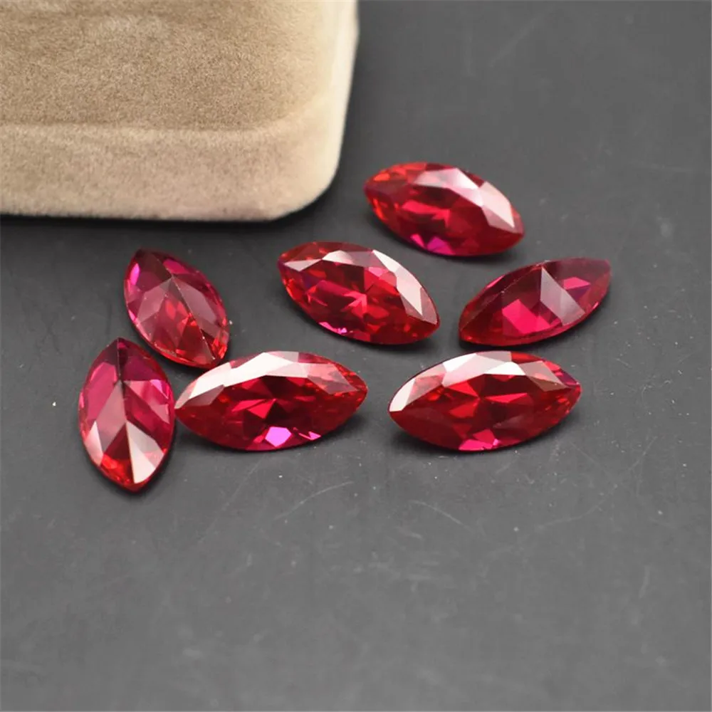 High Quality Ruby Marquise Cut Gemstone Faceted Ruby Gem Mohs Hardness 9 Blood-red Ruby RB062