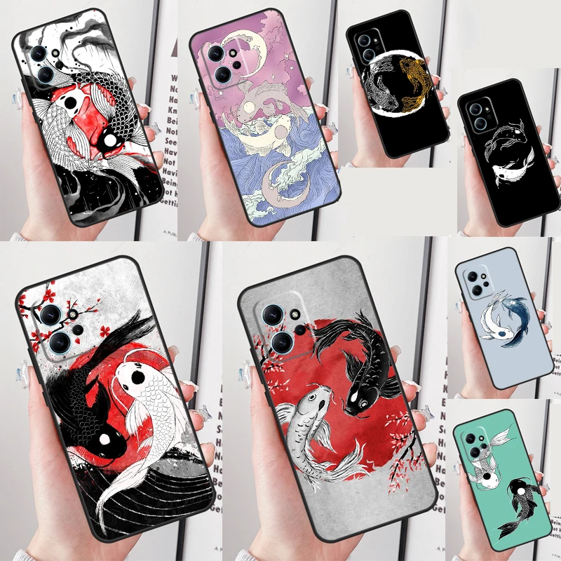Кои Рыба Инь Ян для Xiaomi Redmi Note 14 13 Pro 12 11 9 10 9S 10S 11S 12S 13C 10C 12C 14C Чехол телефона