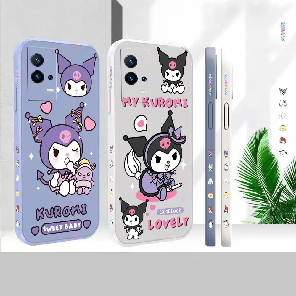 

Liquid Silicone Phone Case For VIVO IQOO 11 10 9 8 7 5 Z7 Z6 Z5 Z3 Neo 7 6 5 5S 3 Colour Anime Cute kuromi Cover Fundas Cqoues