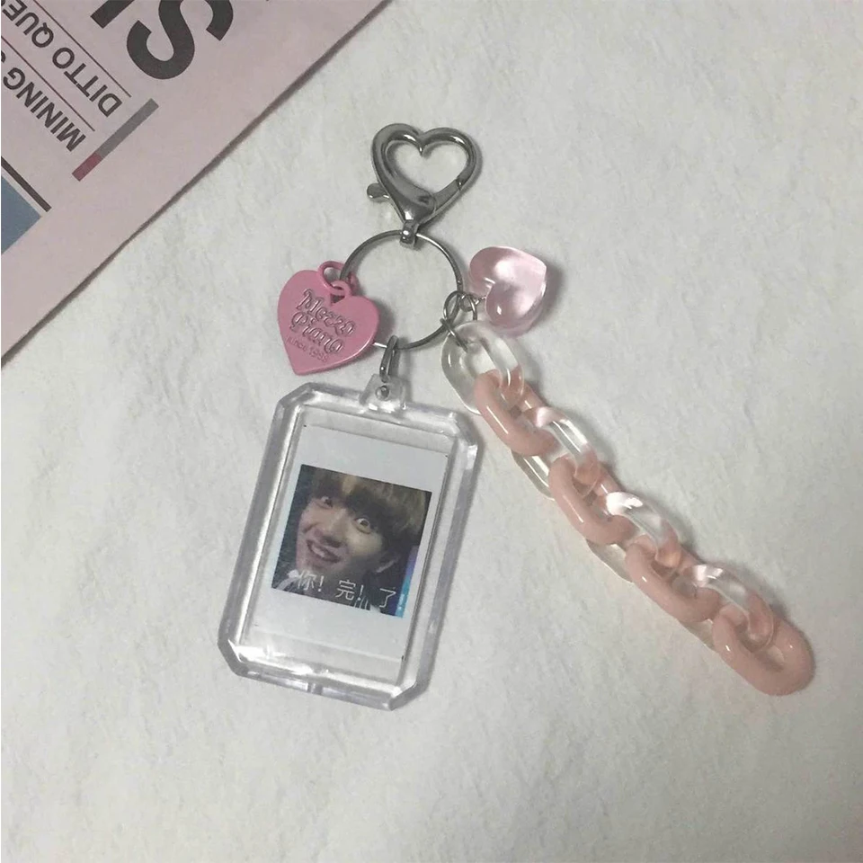 

Cute Korean ID Photo Protective Case Keychain Phone Strap Lanyards Bags Keys Cars Decoration Mobile Phone Strap Charms Pendant