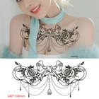 Водостойкая Временная тату-наклейка, бант, цветы, милая хна, талия, грудь на спине, тату для груди, флэш-тату, искусственные татуировки для женщин