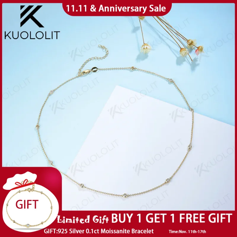 

Kuololit Lab Grown Diamonds Necklace Solid 18K 14K 10K Yellow Gold Pendant for Women Diamond Fine Jewelry for Engagement Wedding