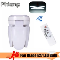 e27 led bulb fan blade lamp ac 220v 28w 360%c2%b0foldable led industrial light bulb lamp for home ceiling light garage light
