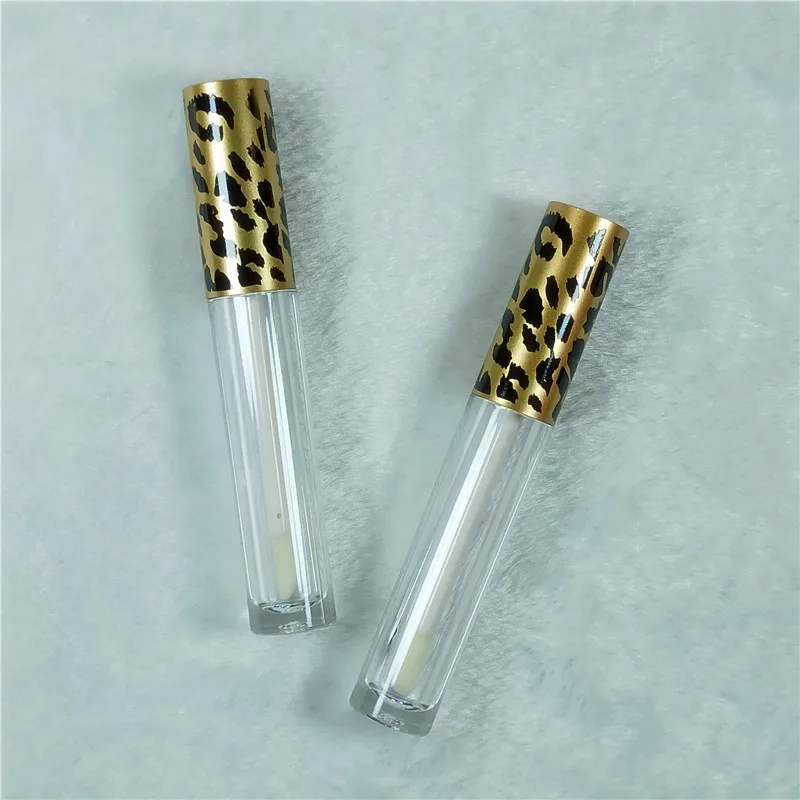 10/30Pcs  Empty Leopard Print Lip Glaze Tube 3ml Refillable Lip Gloss Bottle DIY Empty Lip Oil Tube Container Makeup Tool Round
