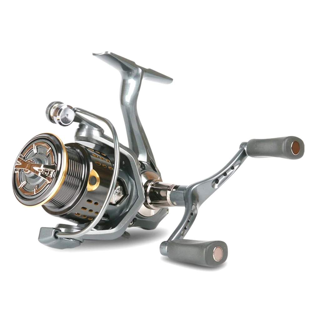 

Spinning Reel 4+1BB 5.2:1 High Speed 6KG Max Drag Metal Shallow Spool Double Rocker Arms Fishing Reel Fishing Tackles