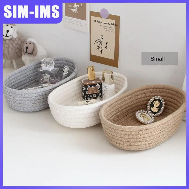 

Moisture-proof Desktop Sundries Storage Basket Repeatedly Dustproof Large Capacity Storage Basket Practical Boat-shaped Simple