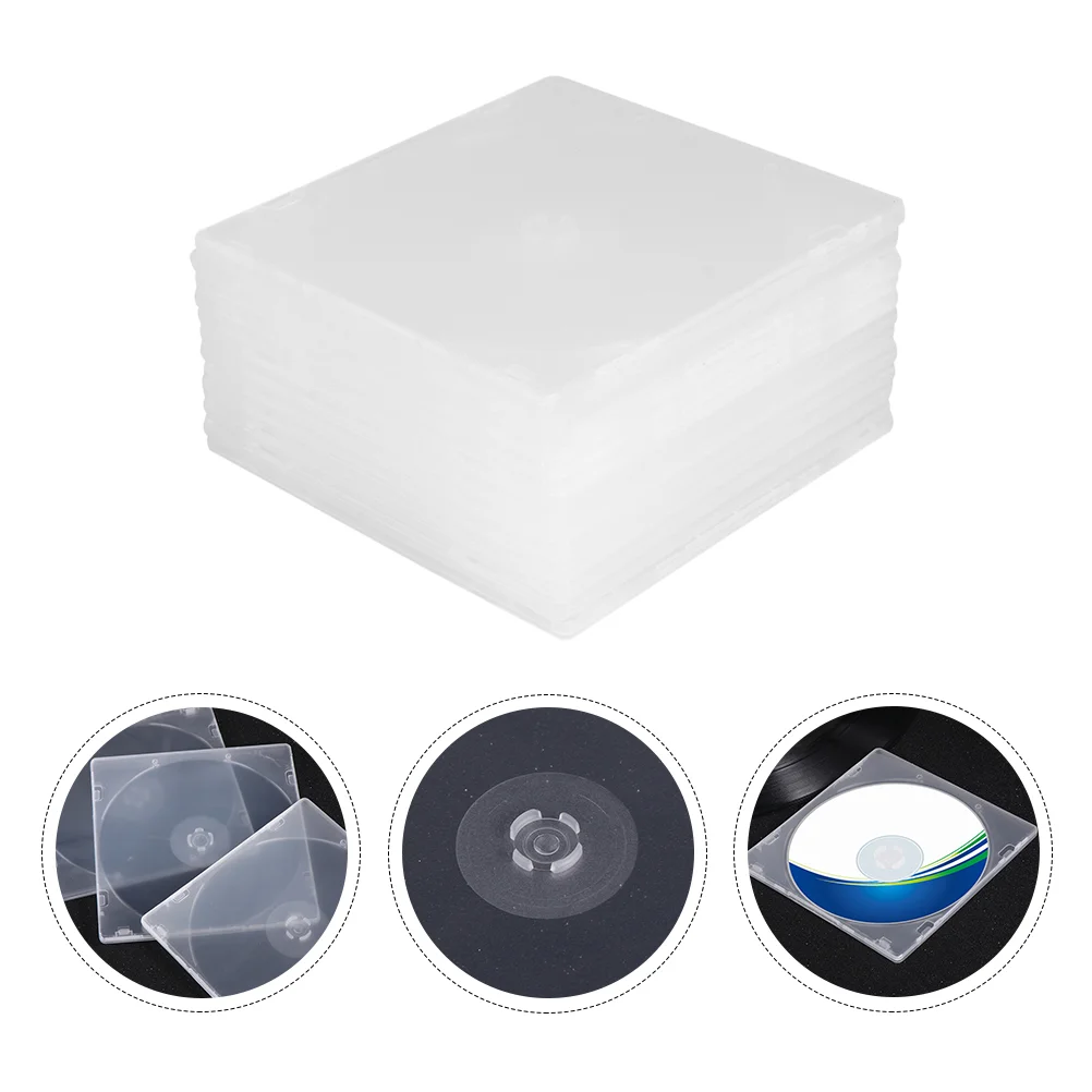 

25 Pcs Ultrathin DVD Case Transparent CD Package Portable CD Storage Box for Home Cinema