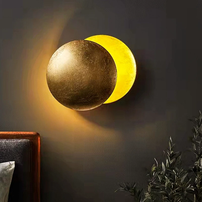 

Современная концепция Луны, солнечная затмения, настенная Светодиодная лампа, вращающаяся Светодиодная лампа в скандинавском стиле, прикроватная тумбочка, винтажные бра, осветительные приборы
